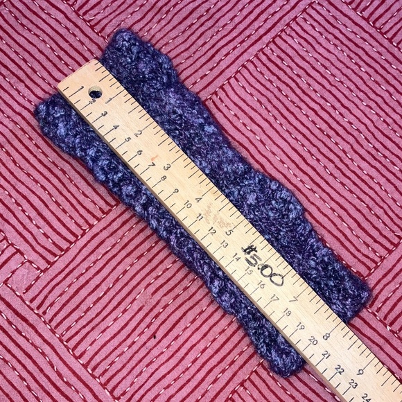 Vintage Cozy Purple Knit Headband - Picture 4 of 8